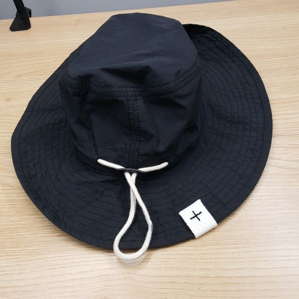 Jil Sander Black Drawstring Bucket Hat Organic Co… - image 4
